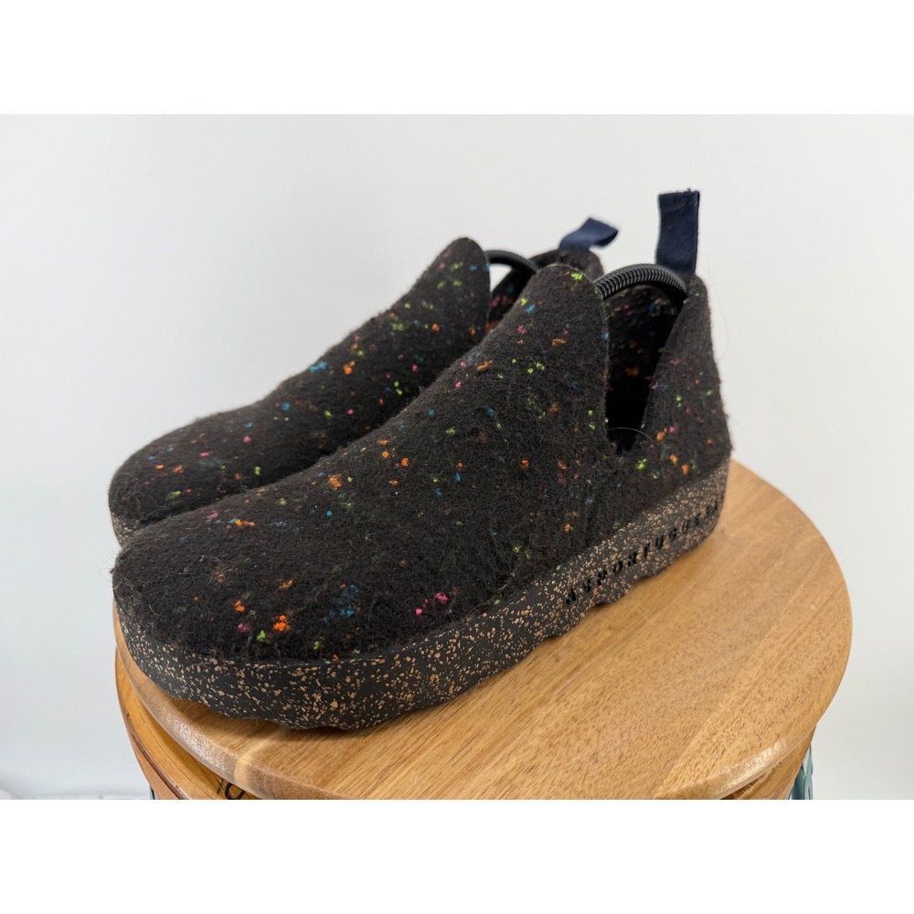 Asportuguesas City Wool Felt Slip On Shoes Black Multicolor Confetti Womens 42